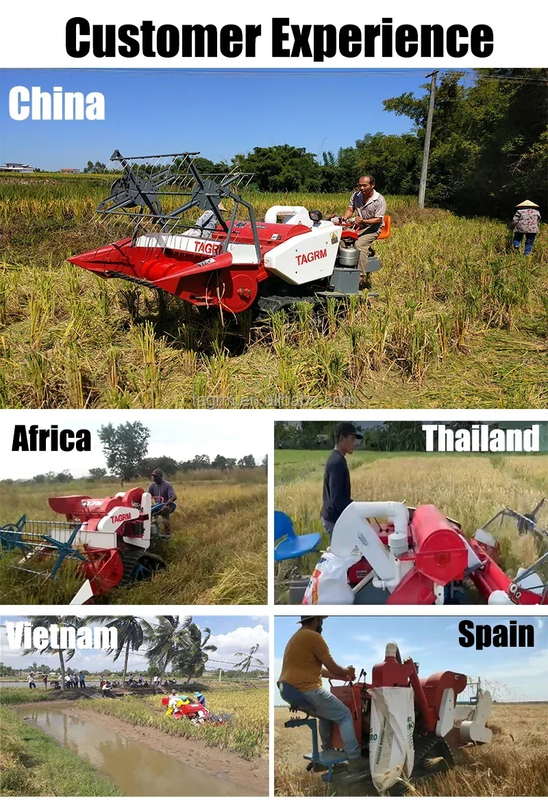 Automatic 13HP New Wheat Rice  - Combine Harvester Mini ulasan dan harga