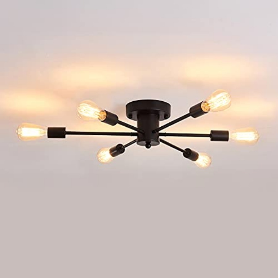 6 Lights Sputnik Semi Flush Mo - Farming & Agriculture Word Stacks ulasan dan harga